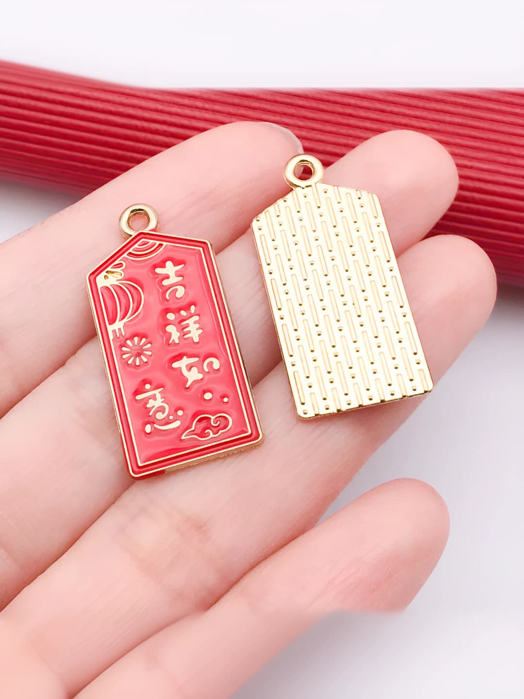1 pc Chinese style New Year 30x14mm-1.6g