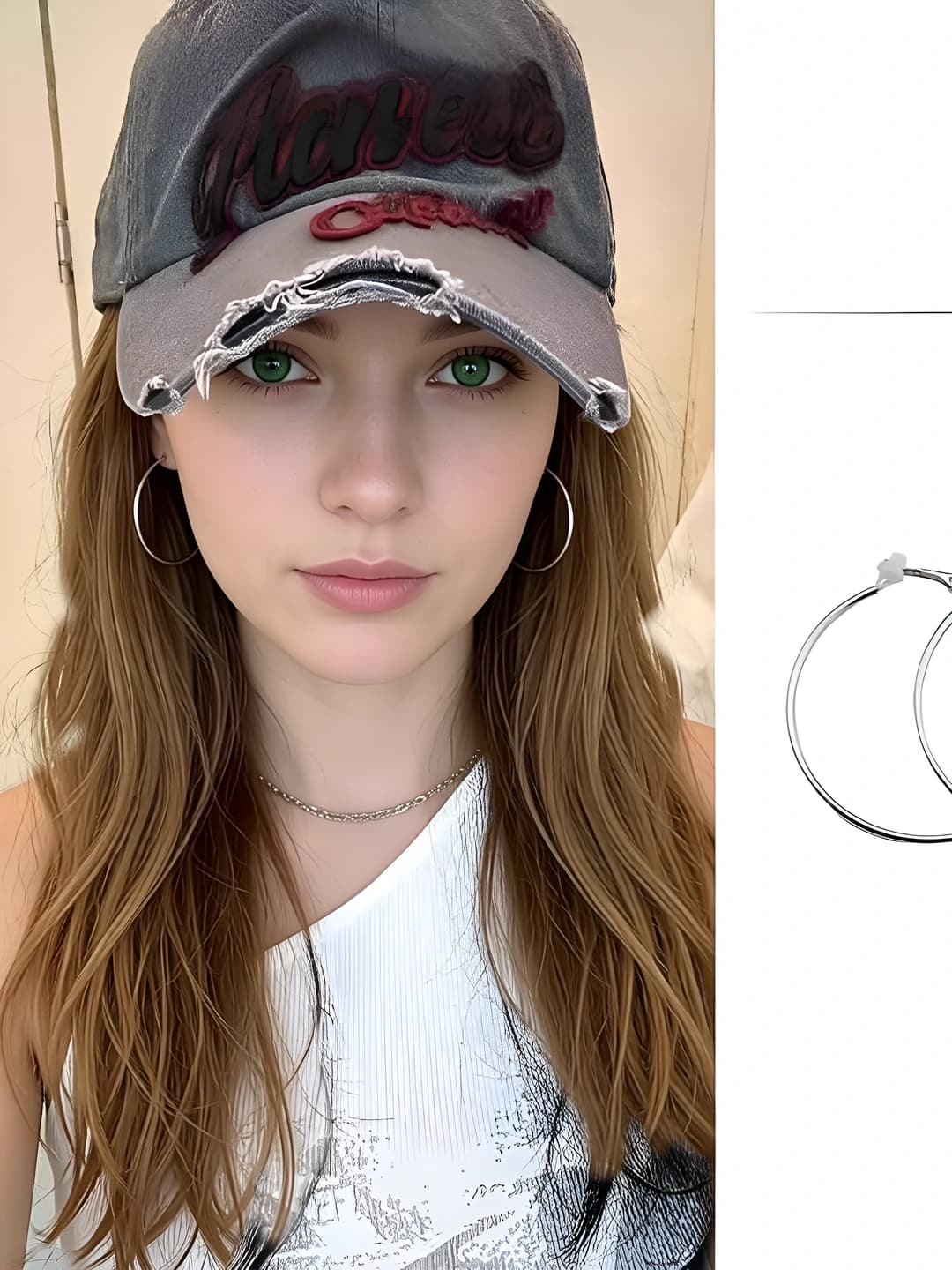 10#Plain ring earring 4cm-clip