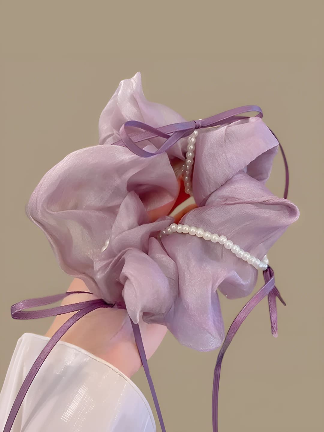 4# Purple mesh hair tie 9 cm