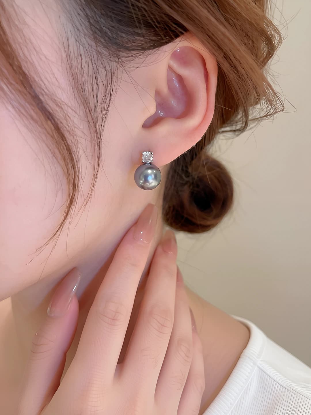 1# grey pearl 12mm