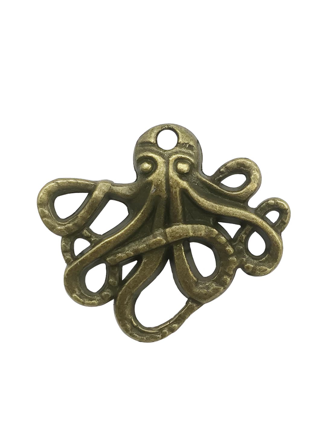 1 pc Antique teal ocean small octopus, 21x24mm, 1.2g