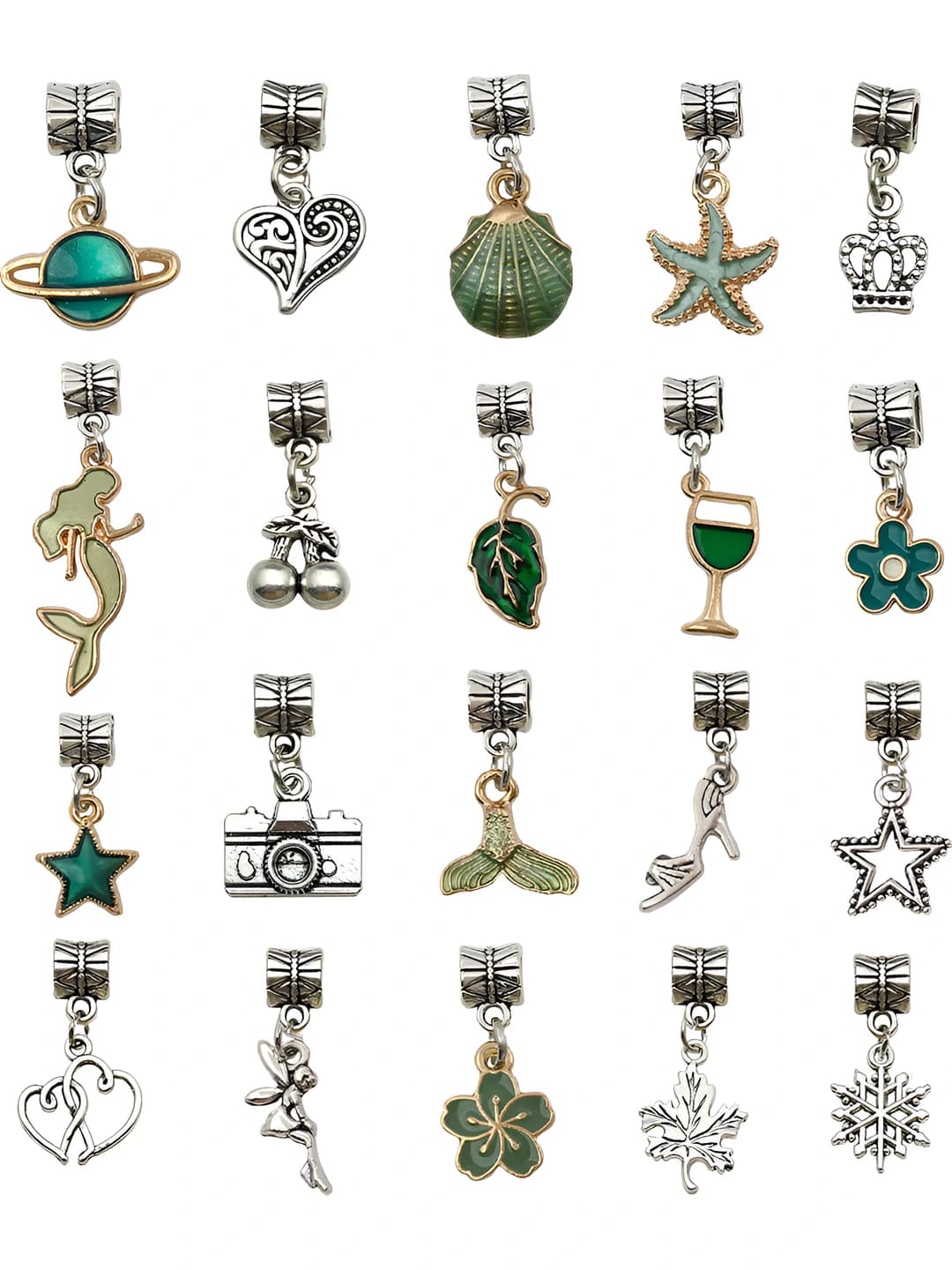 20 pcs green charms