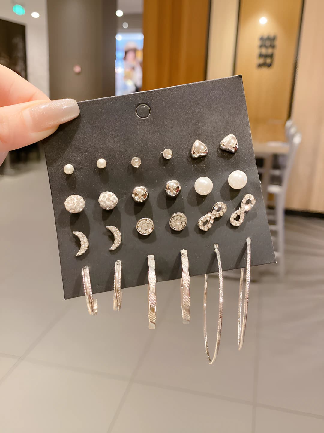 12 pcs large hoop, Silver