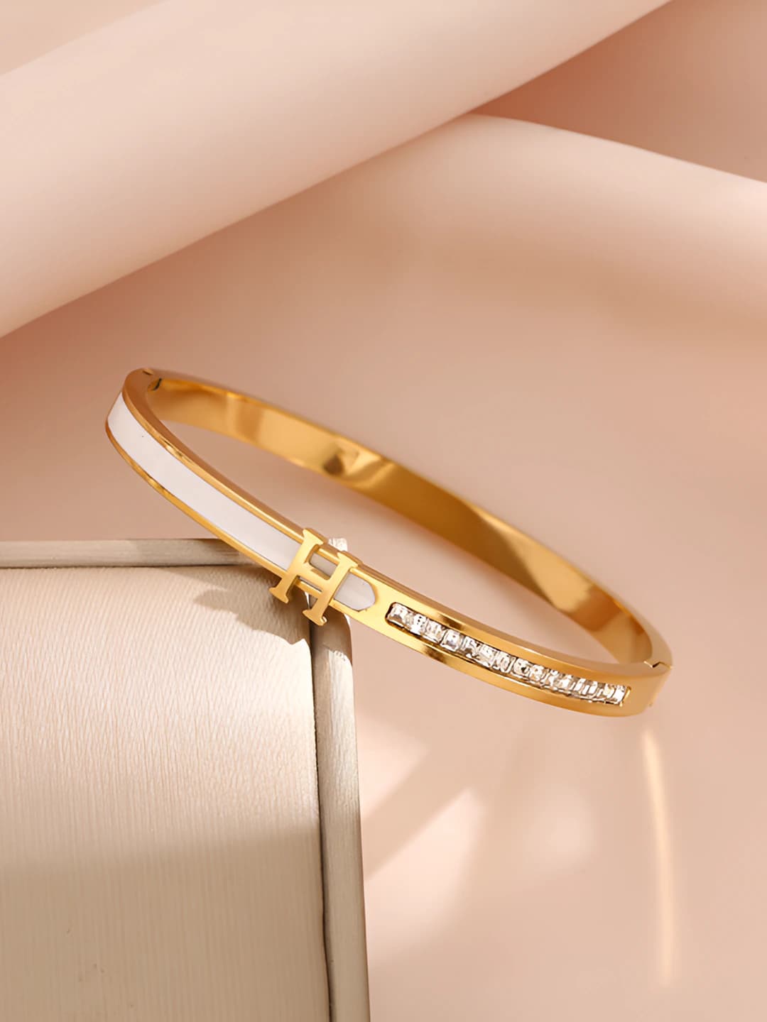 911 Letter H bracelet - Gold-white