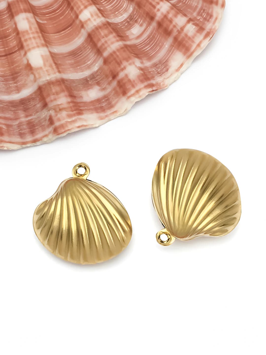 1 pc gold scallop 18x19x7mm