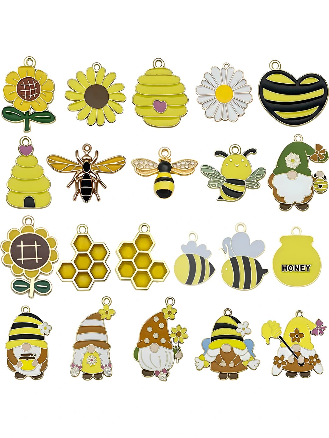 Set of 20 bees and hives, 20 styles, 1 each