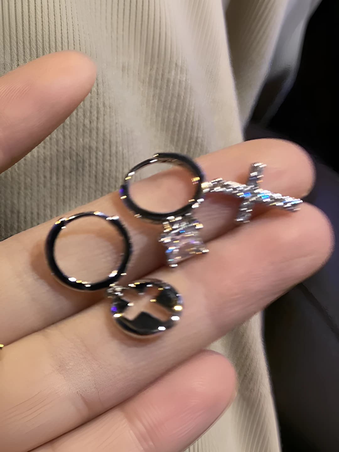Silver stud earrings