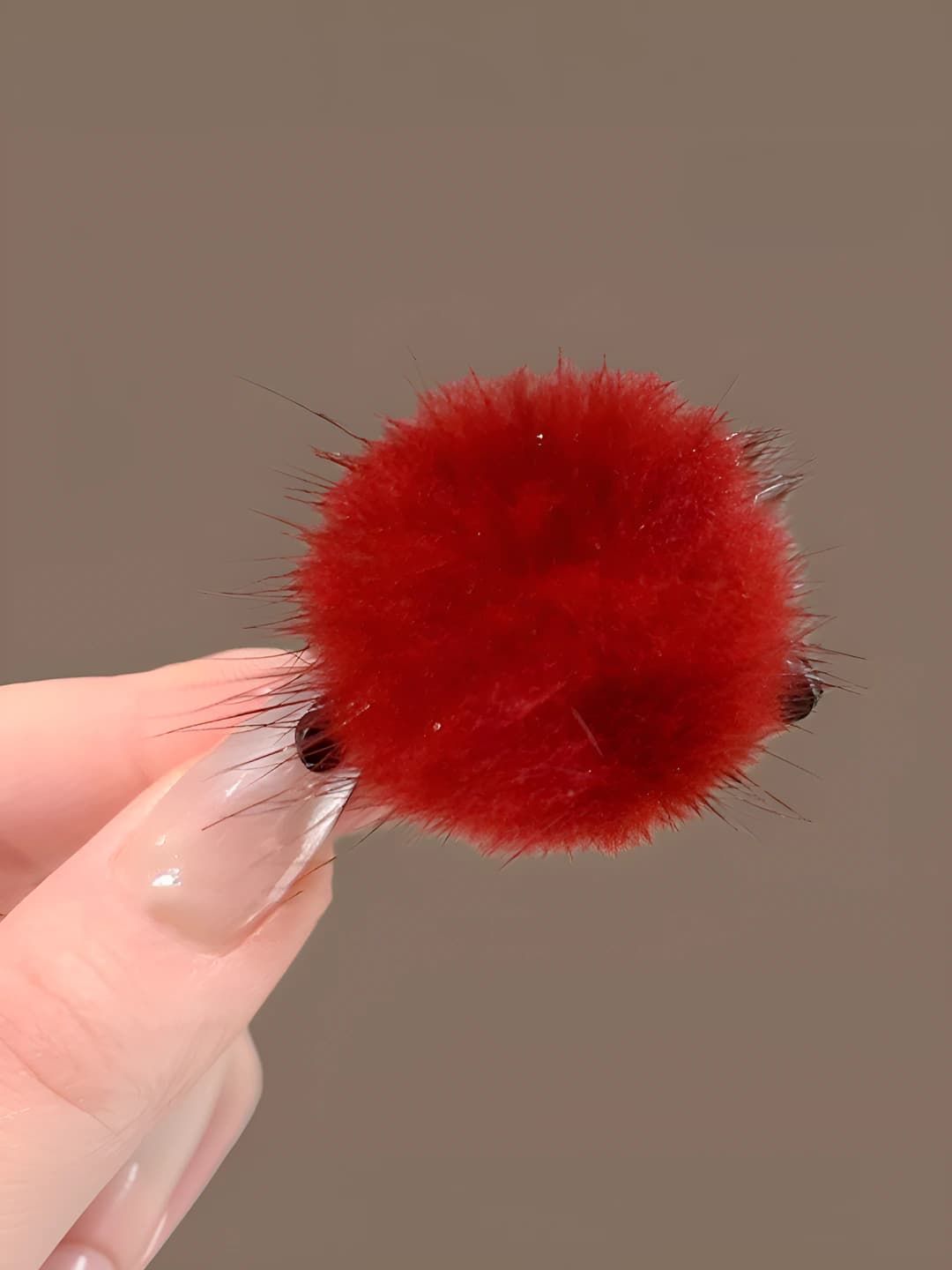 Wine red, pom-pom, ~4.5 cm
