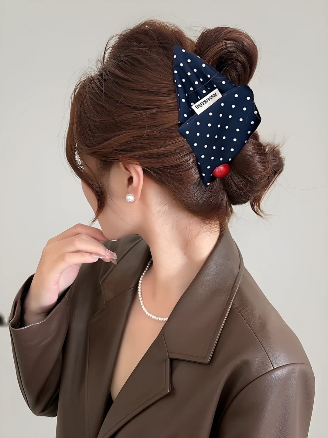 Navy, dots, 14 cm
