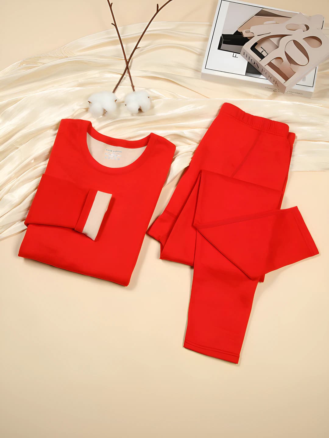 Bright red, women's, wool