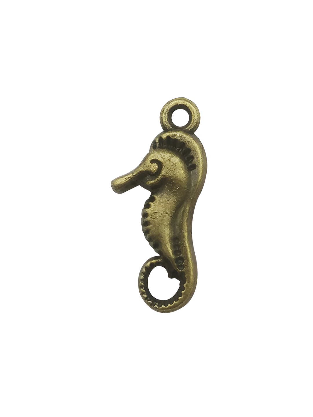 1 pc antique teal seahorse 10x22mm