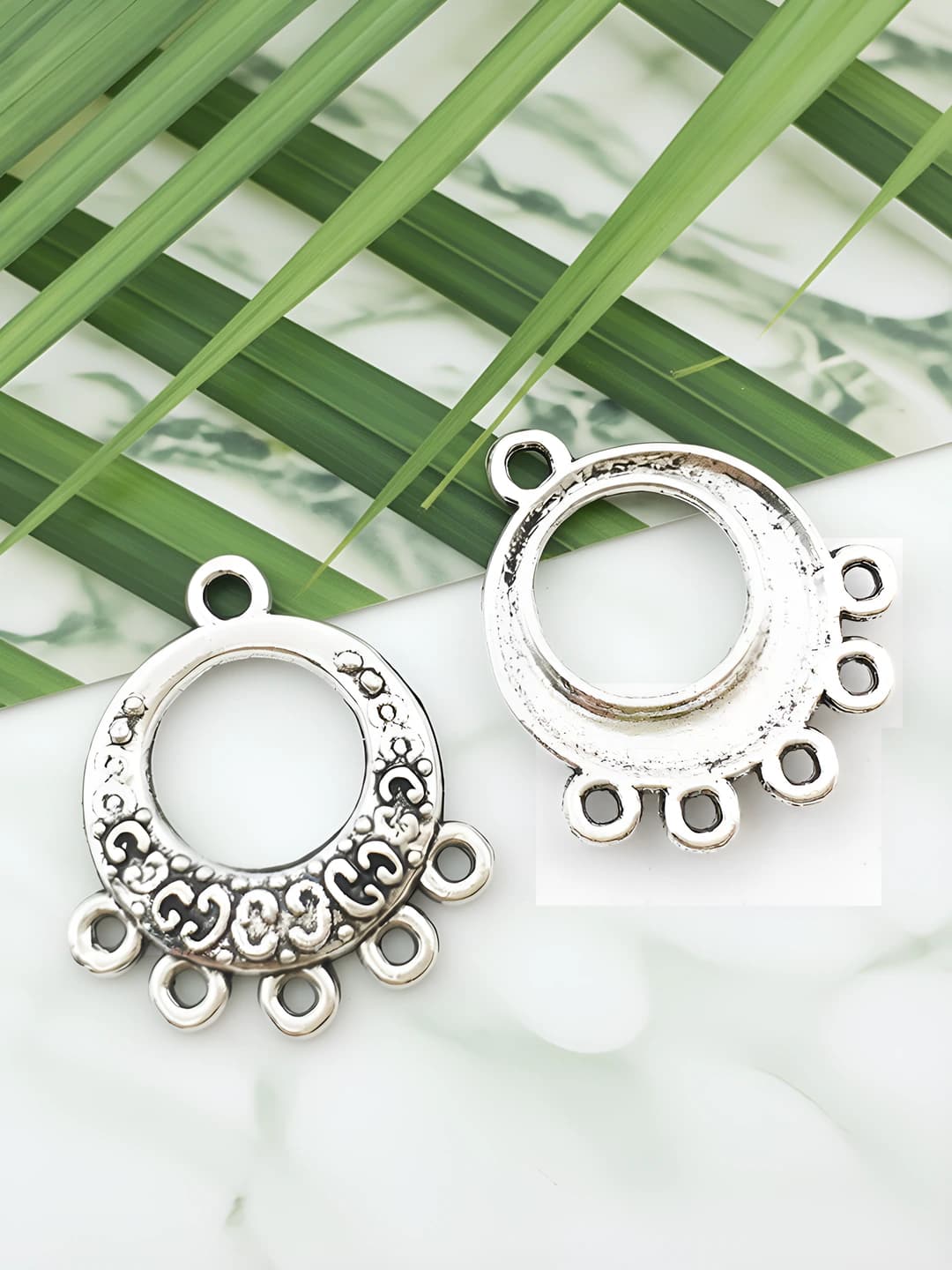 1 pc round earrings multi-hole chain 16x21 mm - 1.4 g