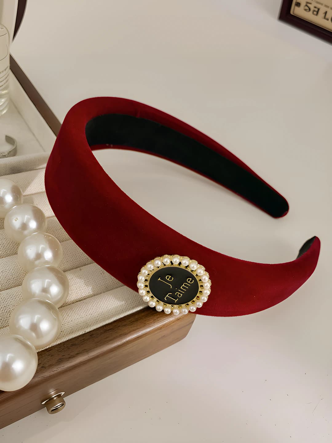 Red velvet pearl letters