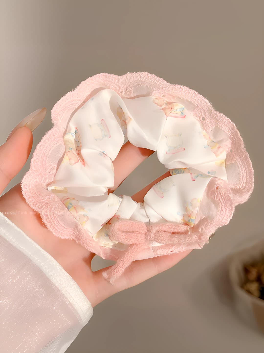 1# Бант, розовый, 10 см