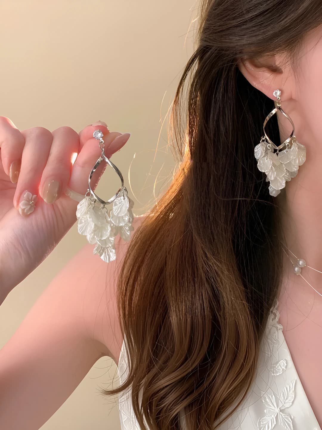 1# shell flower earrings