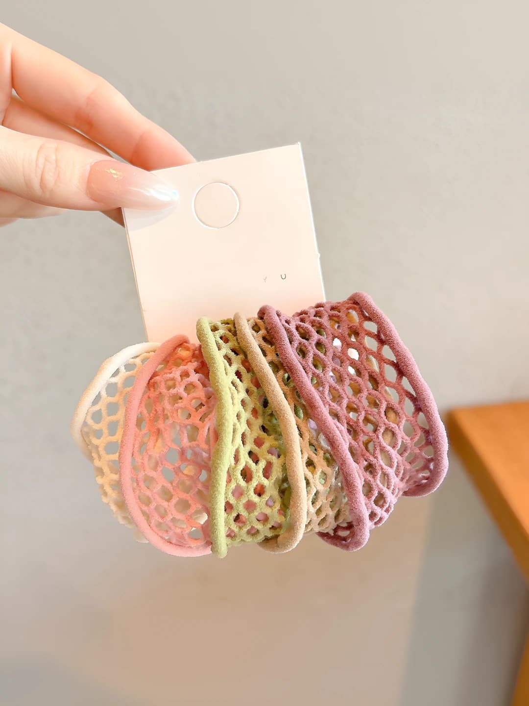 5# Light mesh hair tie - 5 pcs, ~6*3 cm