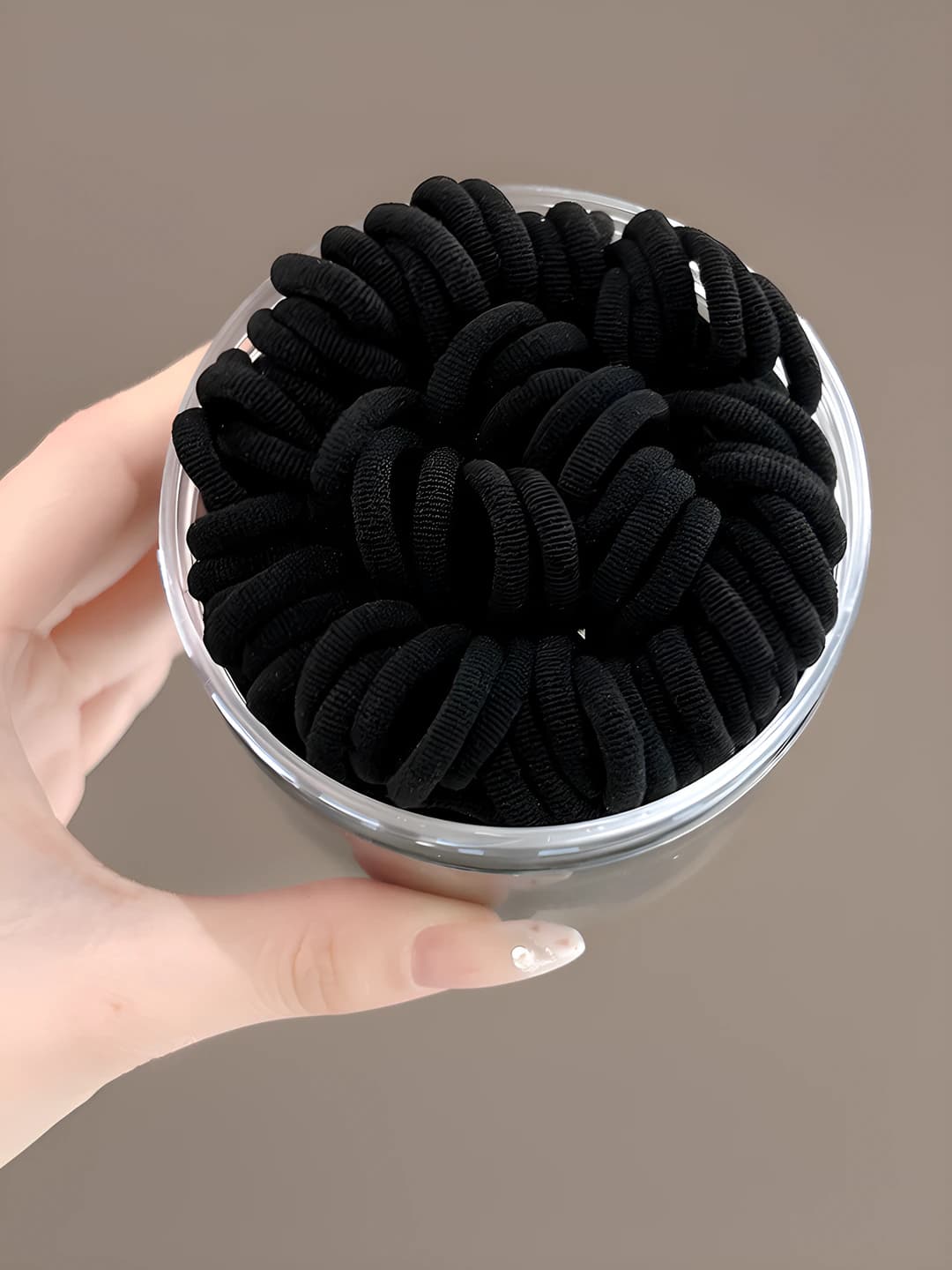 Small black hair ties 100 pcs ~2 cm