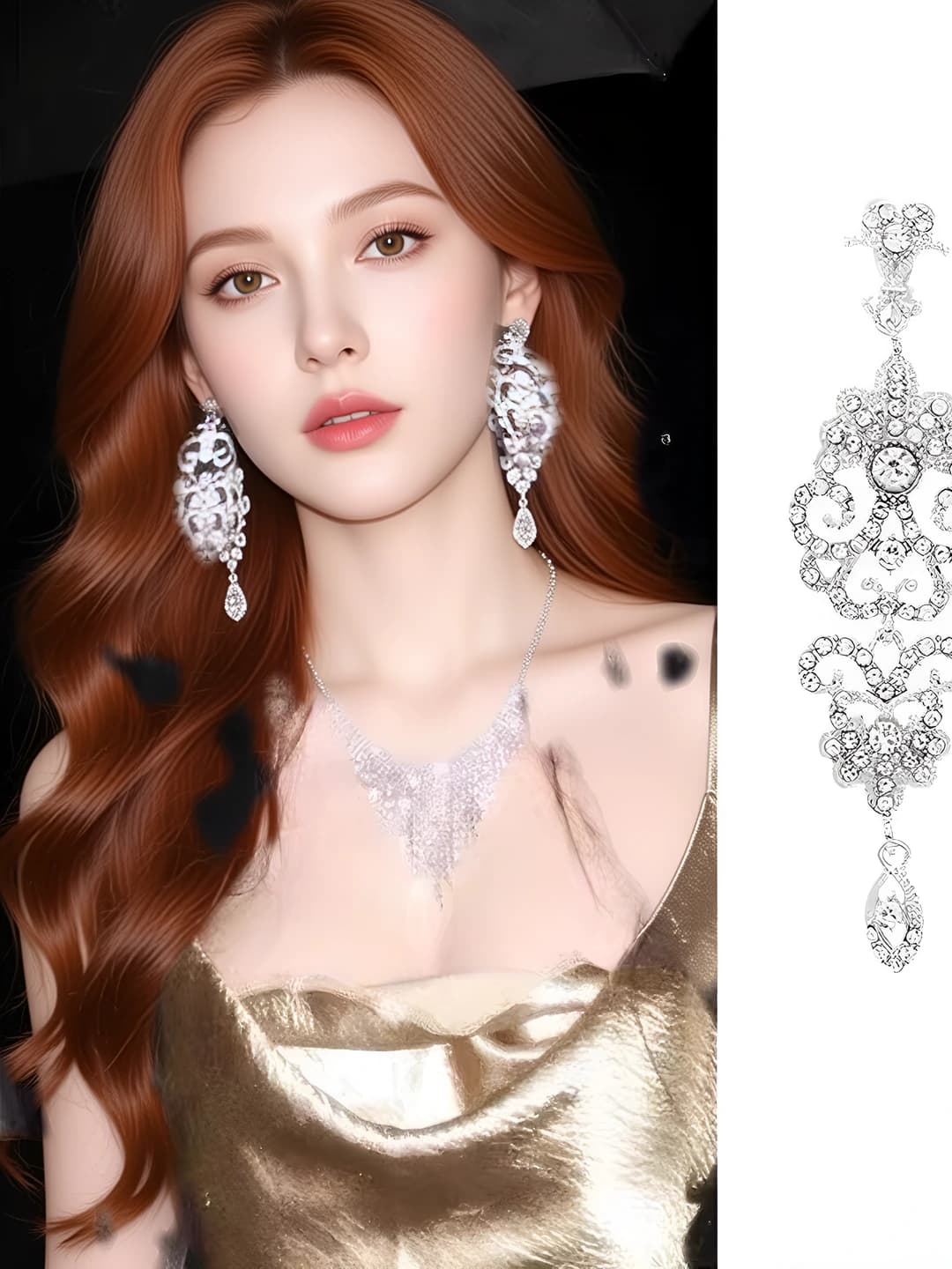 Crystal tassel ear clips