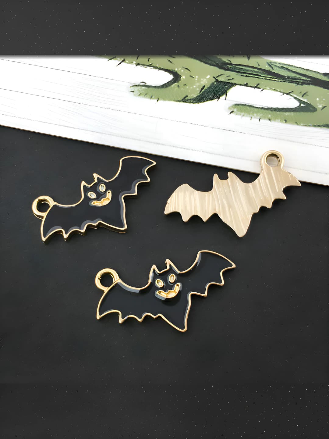 1 ta qora Halloween yelpon 23x13mm-0.8g-14015