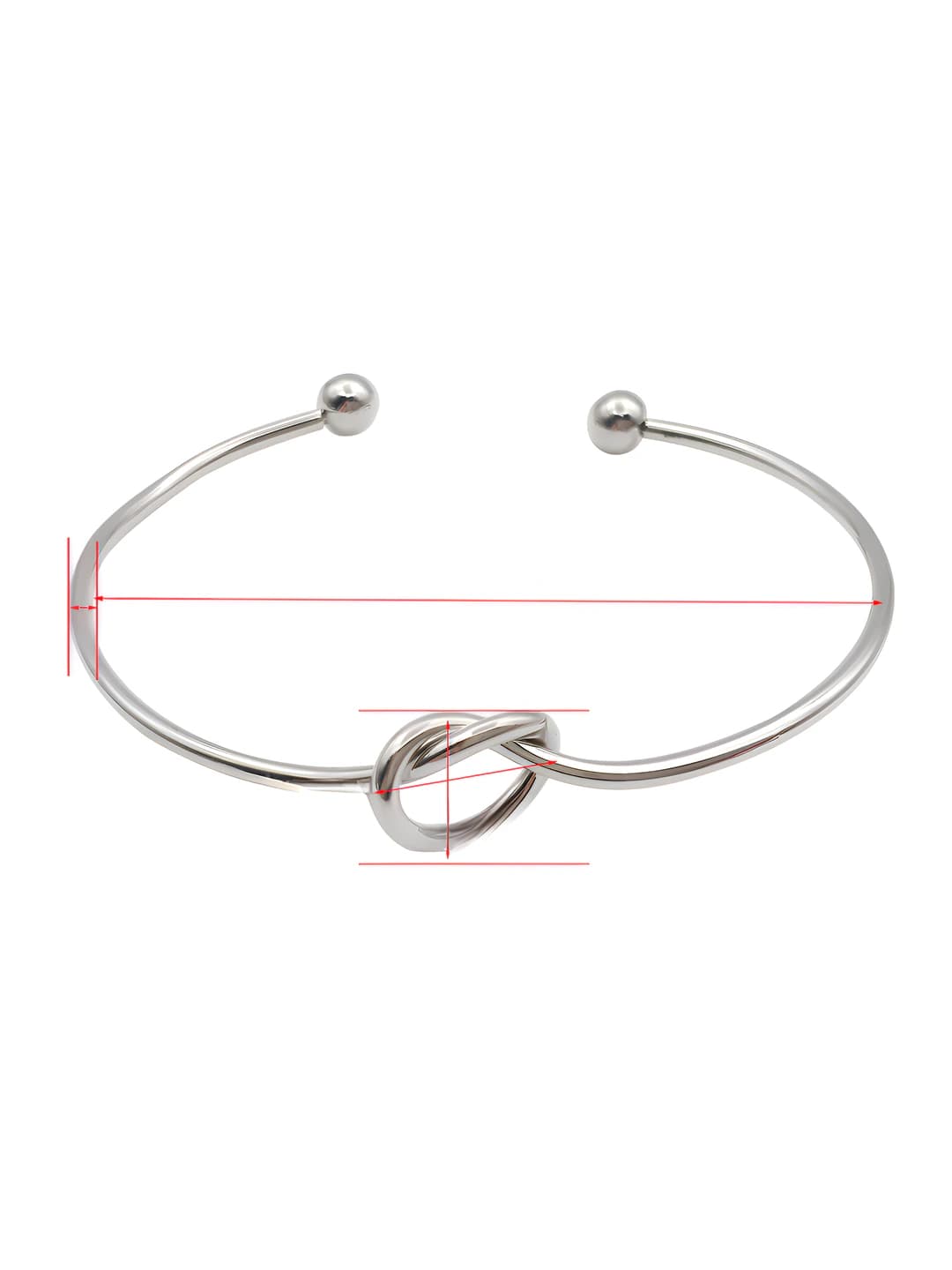 Белый K скрученный медный браслет 6.6cm-7g
