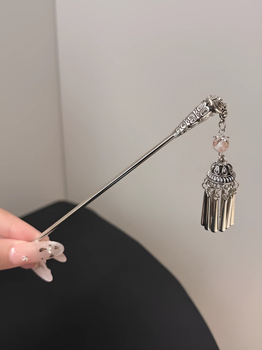 11# Silver lantern hair pin ~15 cm