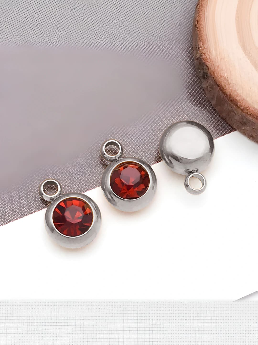 1 pc Steel 6x8.5x4mm horizontal 1.5mm Dark champagne brown 12th birthstone-0.5g-T2954