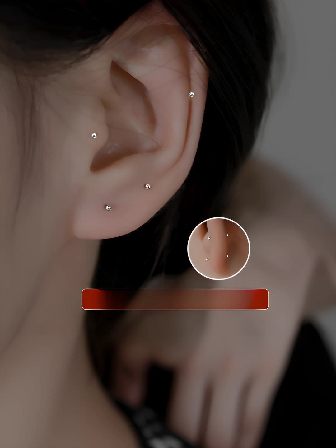 Women's 2026 mini geometric design ear studs, supporting ear piercing, premium accessory