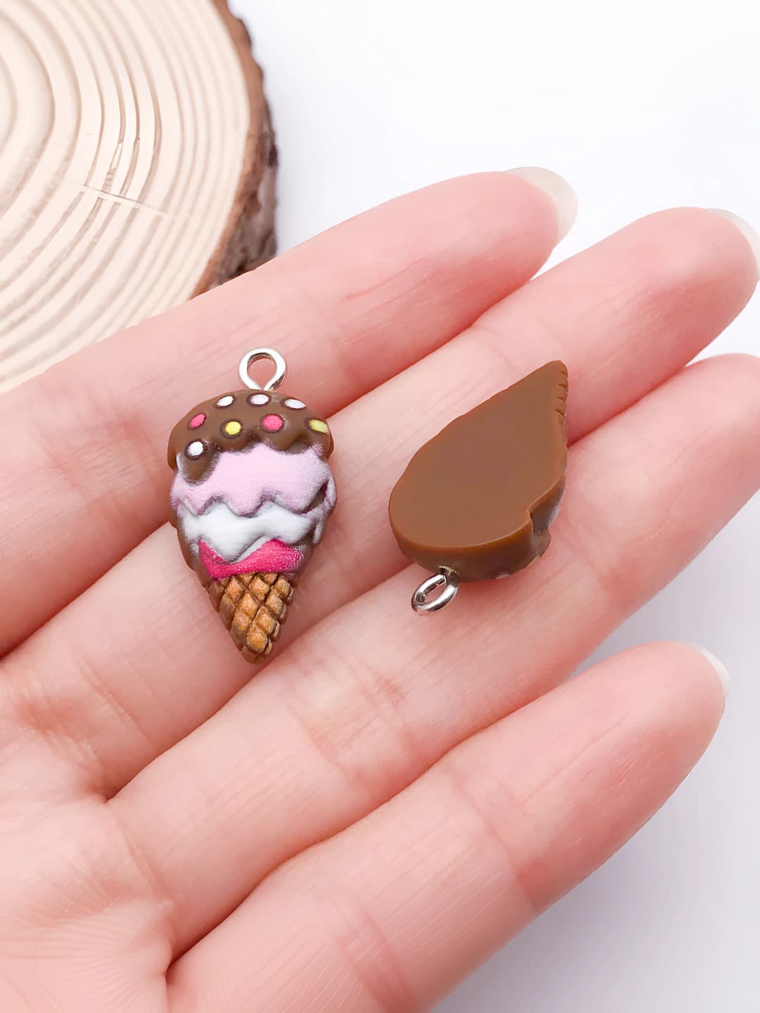 1 pc, coffee, ice cream, 25x13x6.5mm, 1.1g