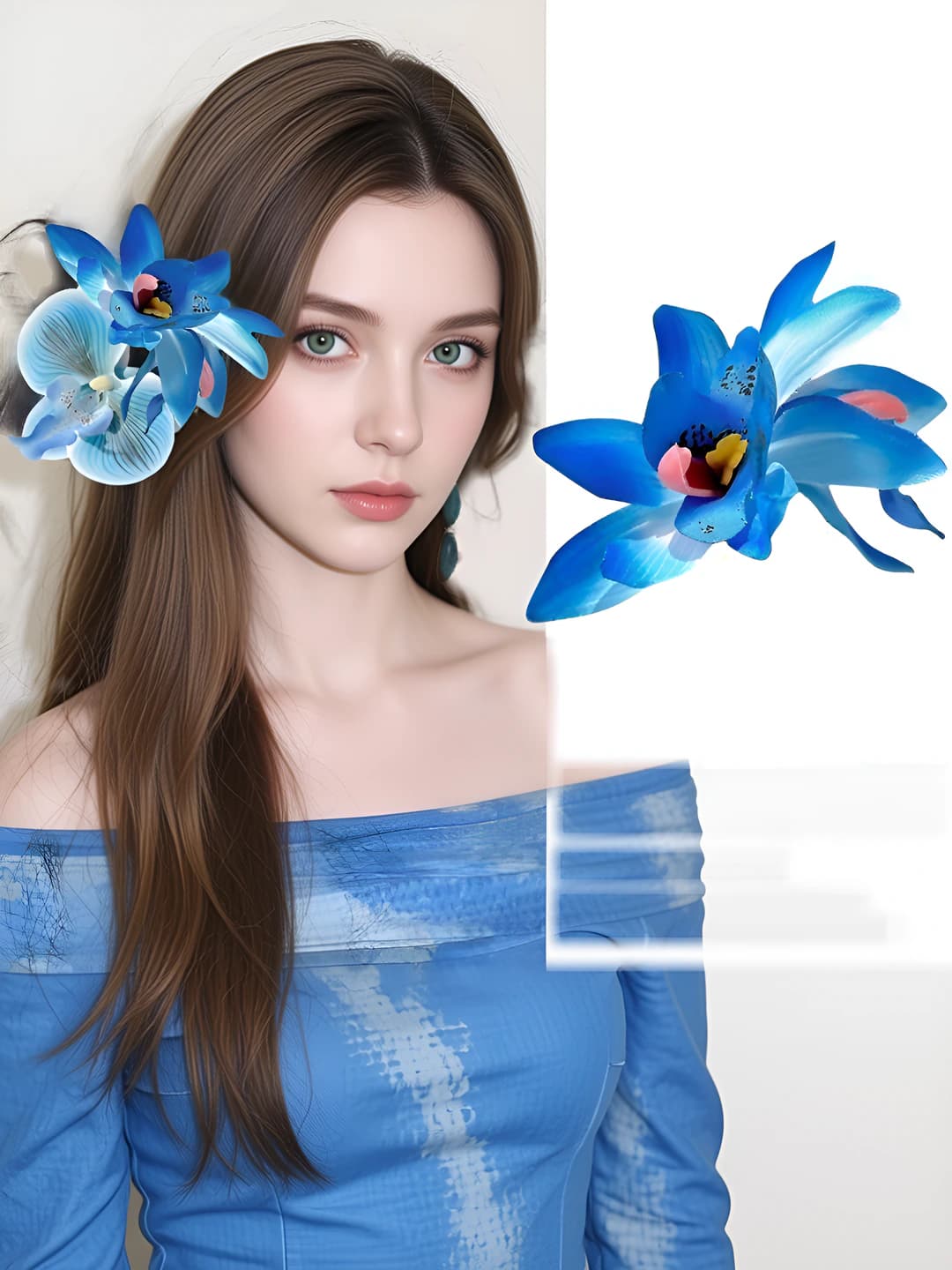 4# Gradient ko'k 3D phalaenopsis