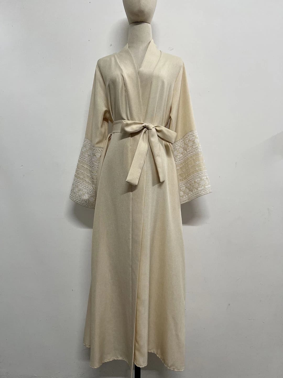 Women's embroidered wrap dress, plus size, long sleeve, standard fit