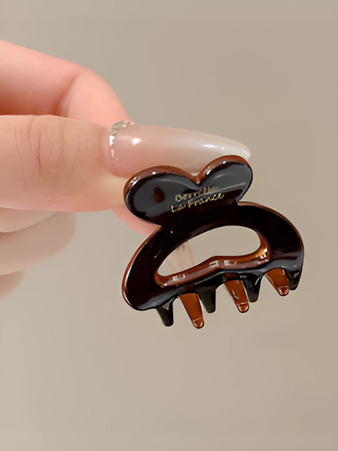 1# Brown bunny ear clip [single side] length 3.5cm width 3cm