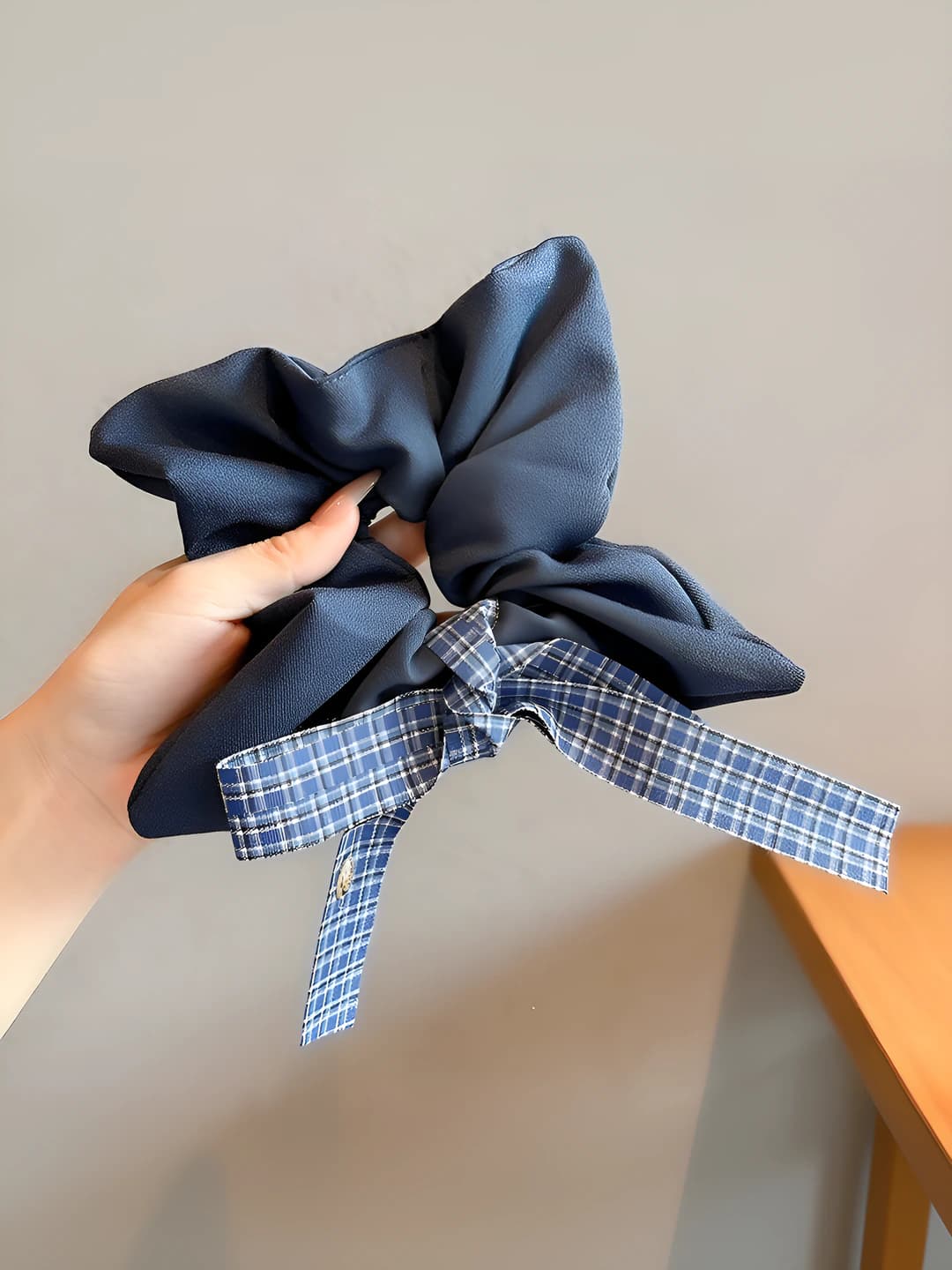 Denim, plaid ribbon