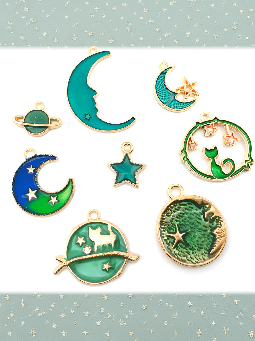 Green mix, 8 pcs, 8 var