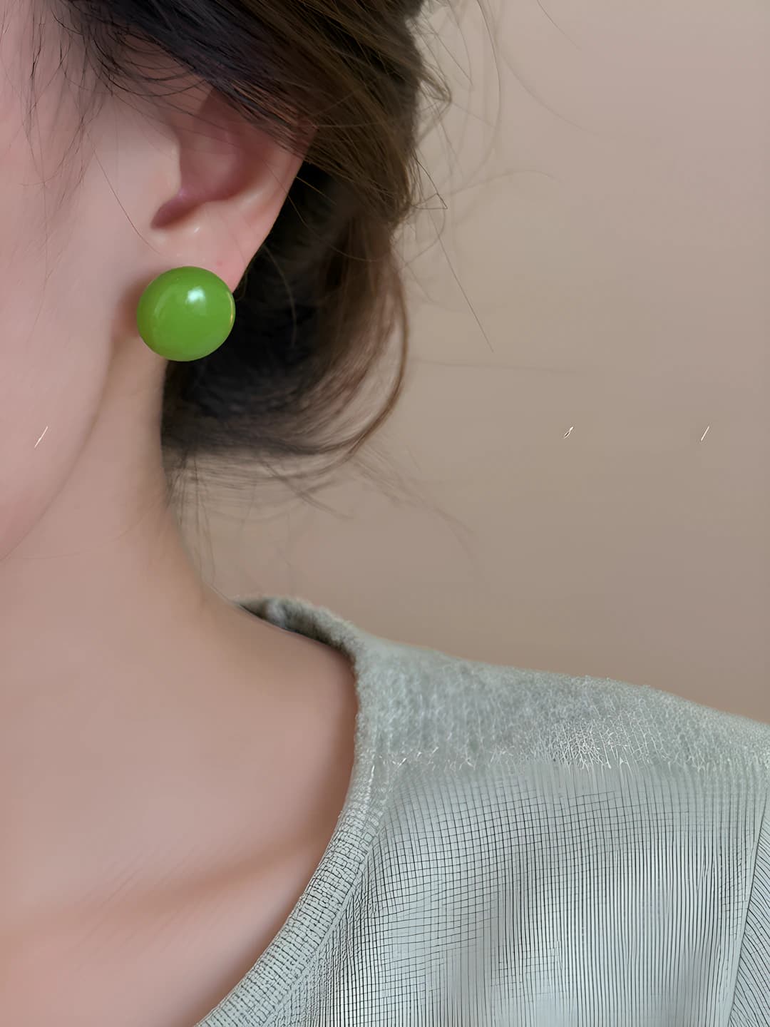 6# Green round stud 1.1 cm