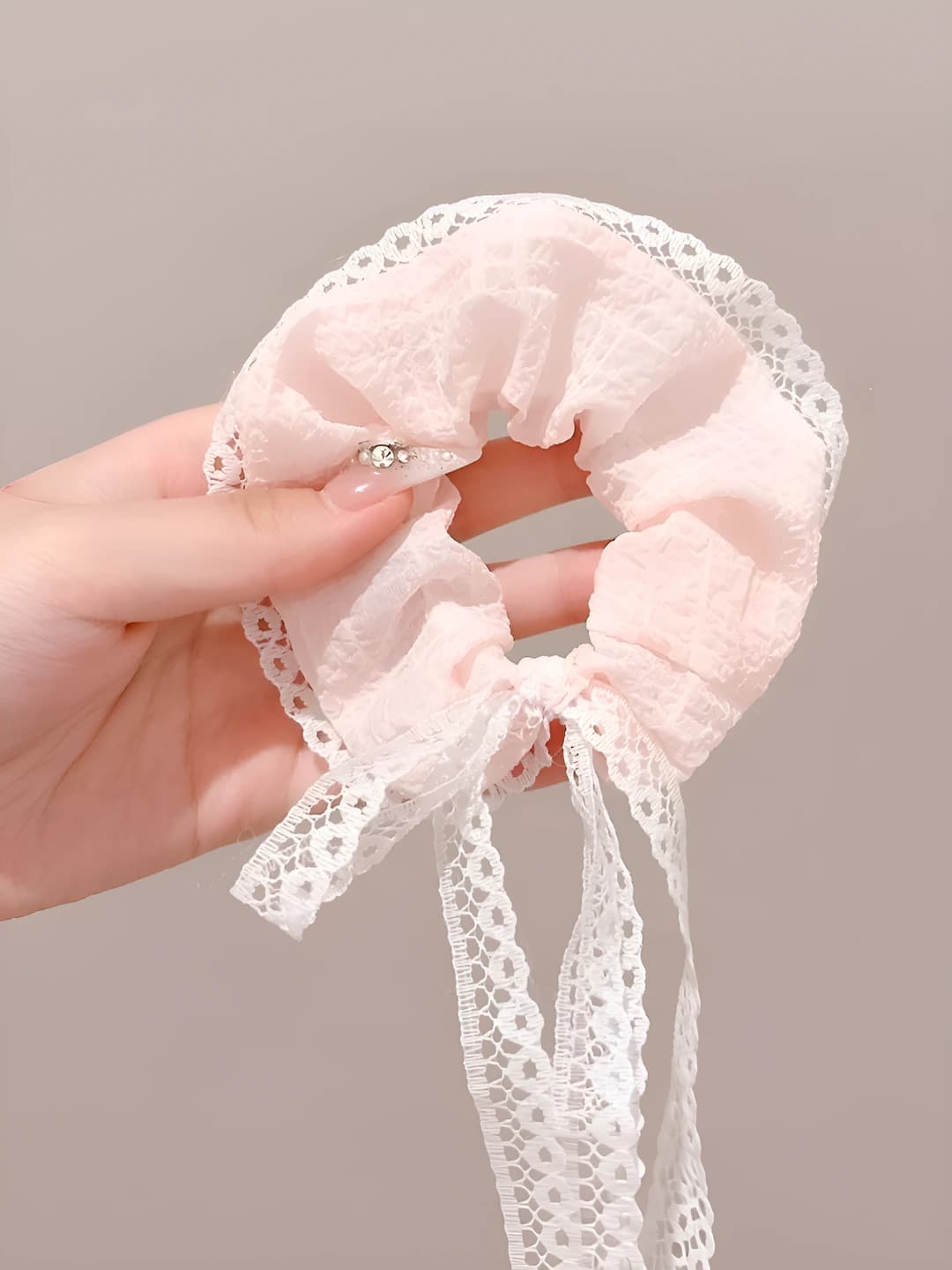 Pink ribbon bow 10 cm