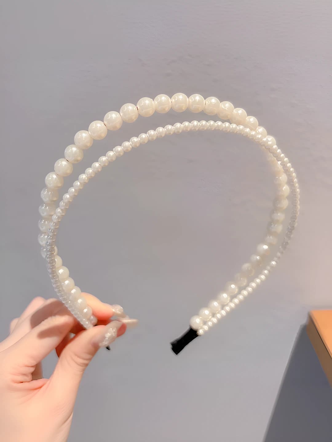 1# Double layer pearl headband