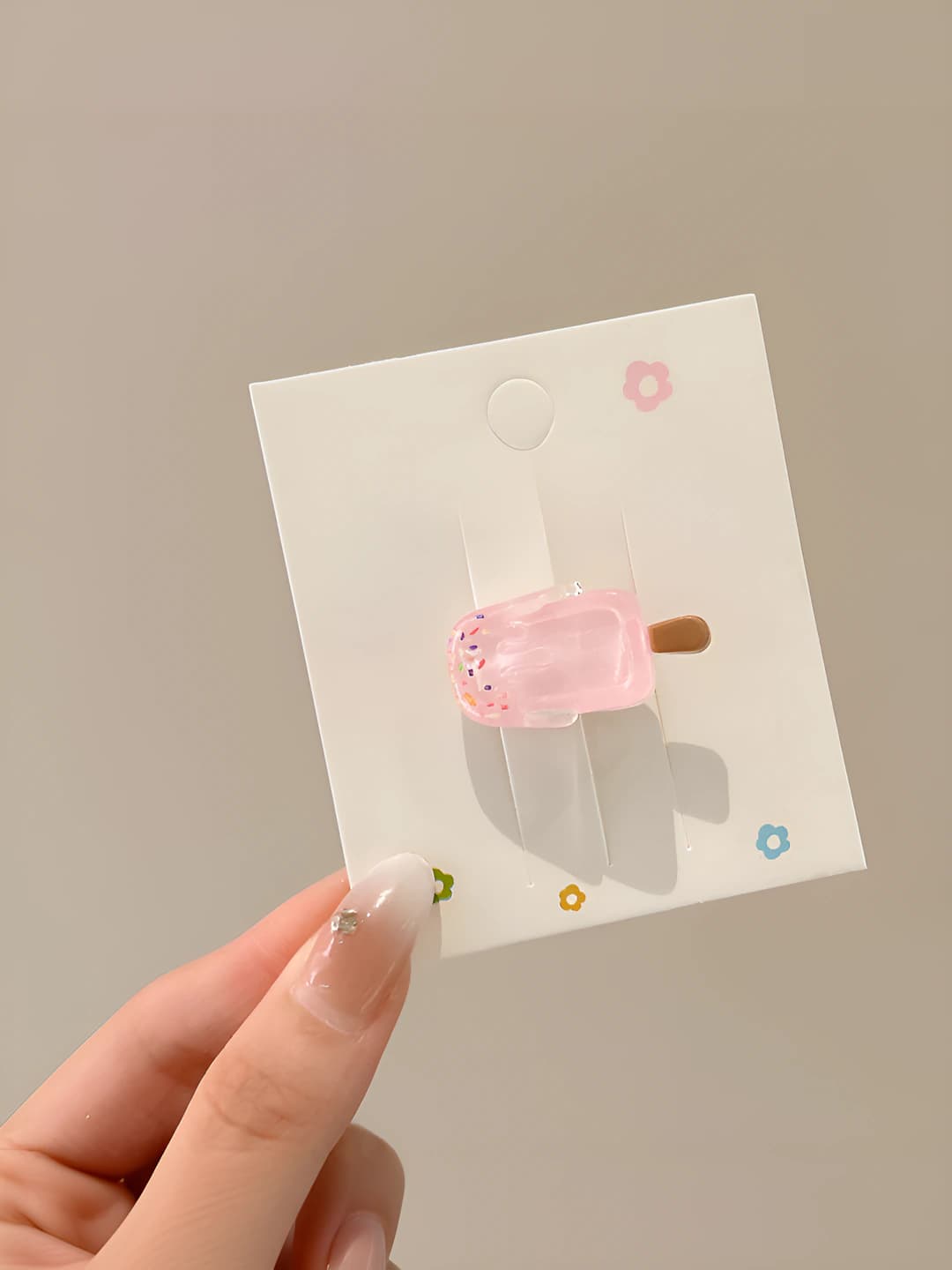1# Ice cream, pink, 3cm