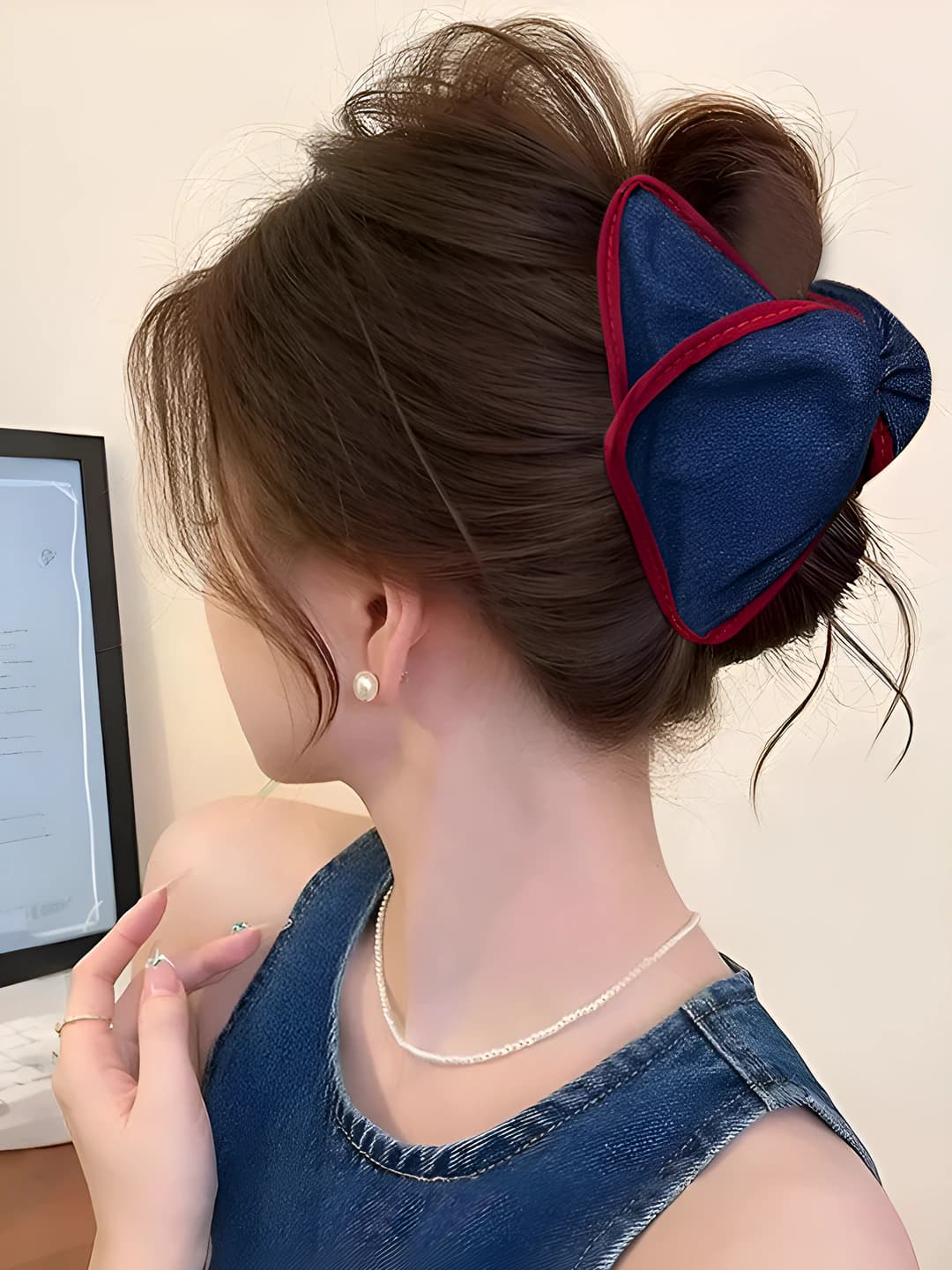 1# denim blue claw clip - 13cm