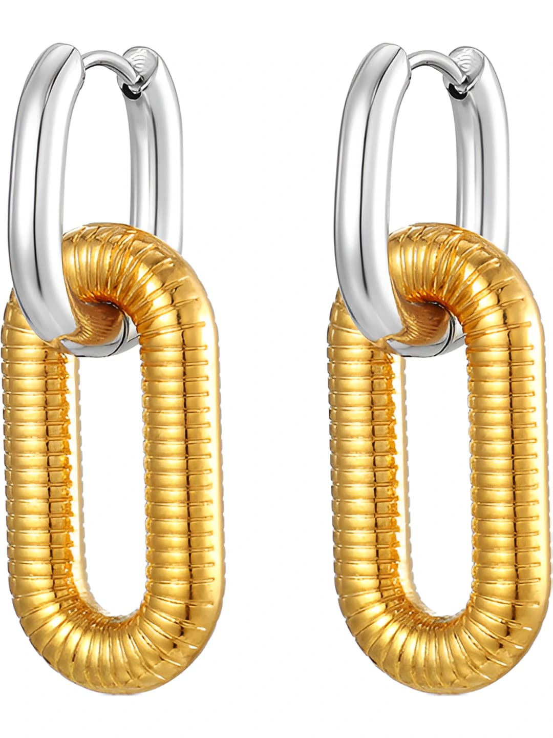 Ear cuff steel and gold MS-505