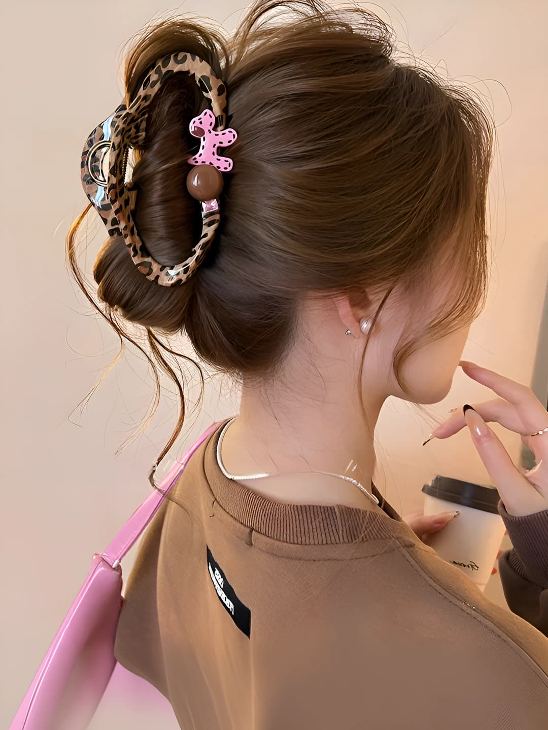 Leopard cloud claw clip
