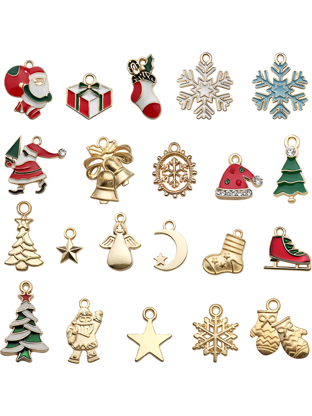 20 mixed KC gold + enamel Christmas charm