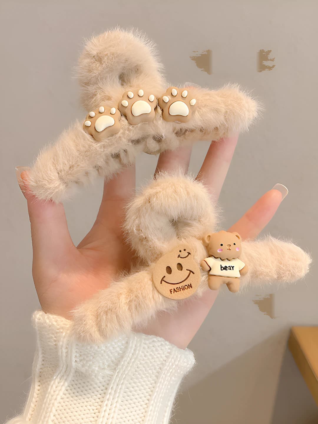 3#Claw coffee bear smile (1 pc)