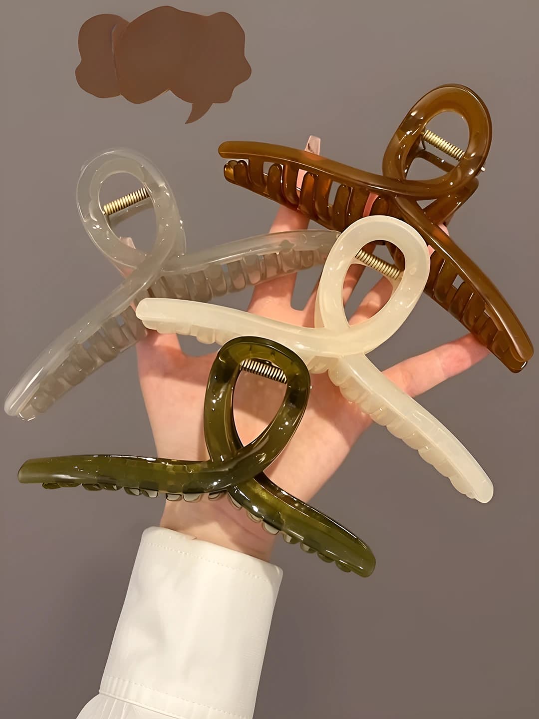 Women's hair clips and combs: large cross hair clip made of ABS, design element in shape, new model