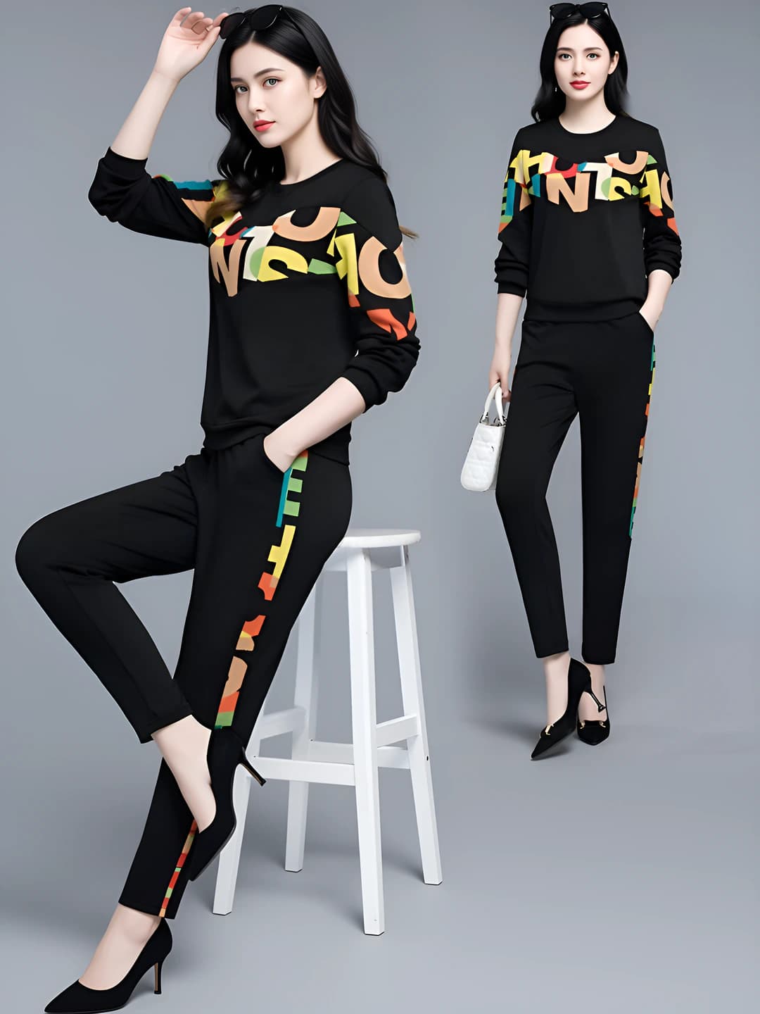 Black floral - 5 pairs