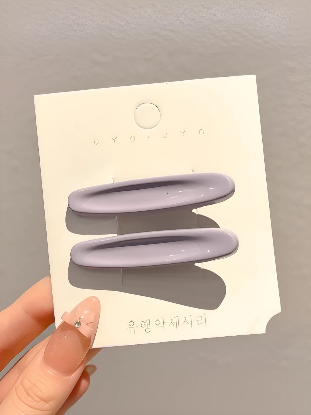 3# Rangli oval gulli soch to'g'asi Binafsha rang Juft ~5.2cm
