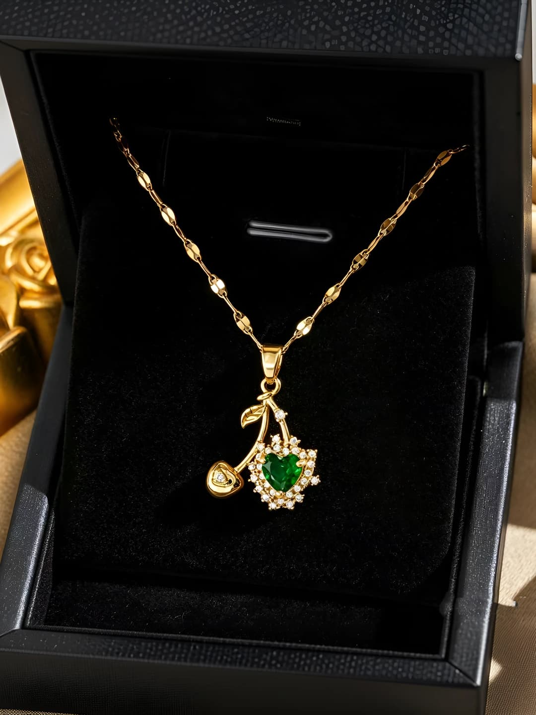 643 cherry chain - Gold-green