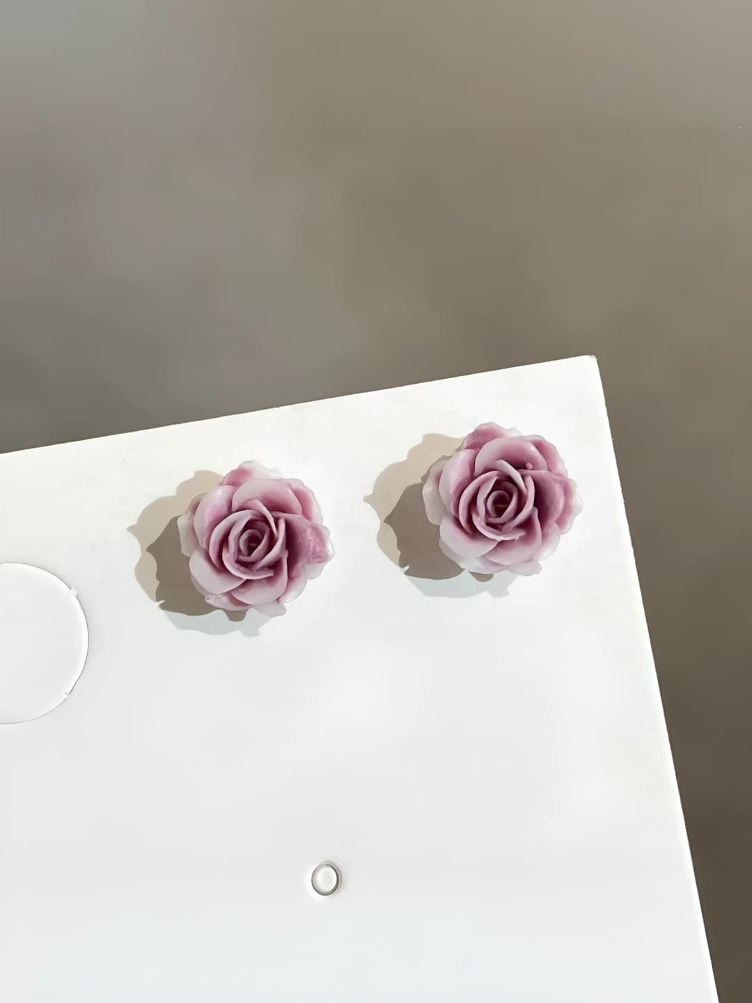 Purple flower magnetic clips, pair