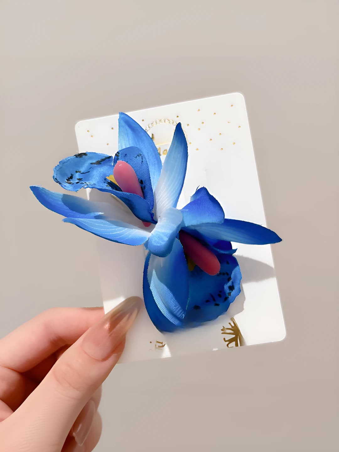 Gradient blue 3D orchid, 4 cm