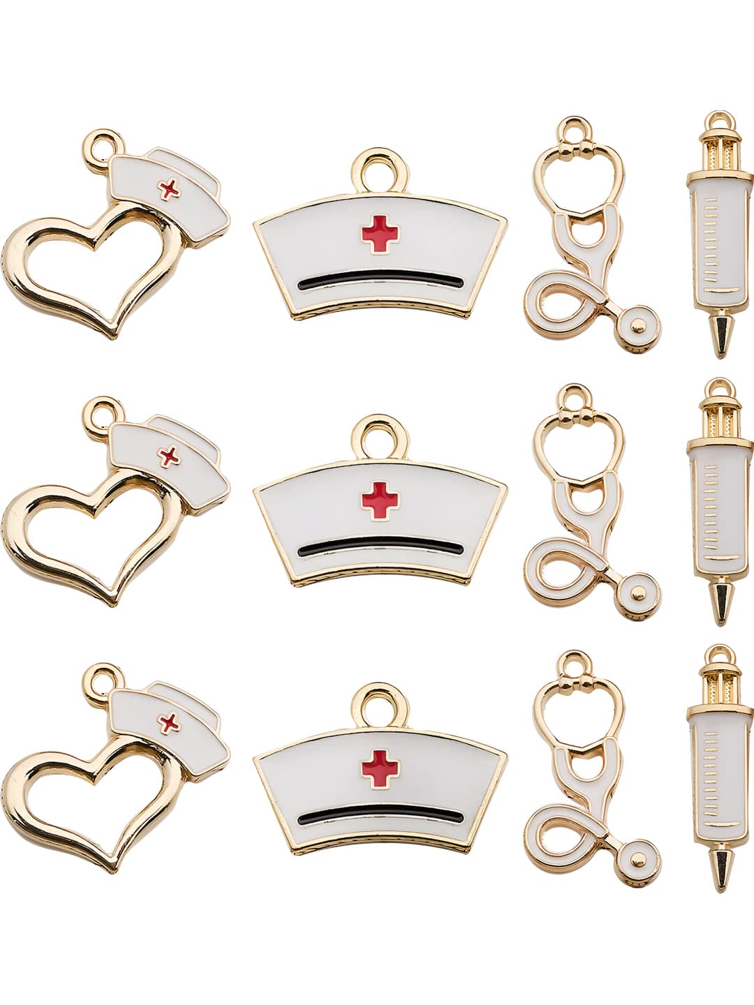 Mixed 12 pcs enamel med-4 styles 3 each-16g-SN205