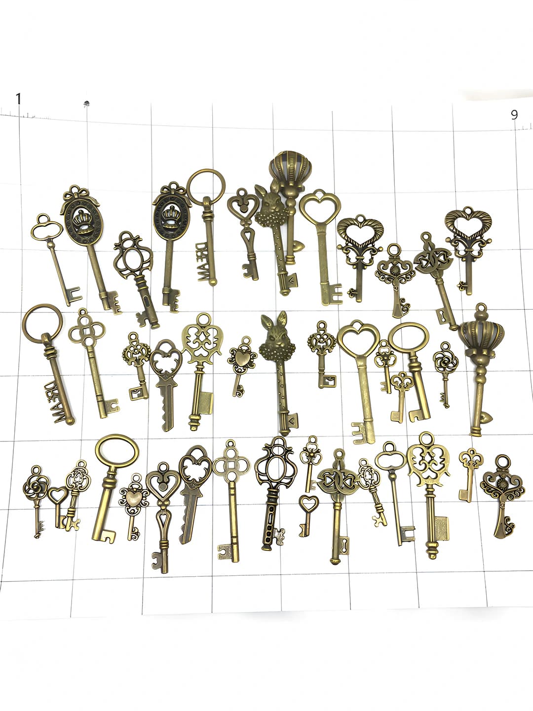 Antique teal key, 23 styles ×2, 101.5g